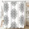 Shower Curtain Botanical Floral Pattern Nature Themed Bathroom Decor Vintage Rustic Farmhouse Home Decor Black And White Washabl