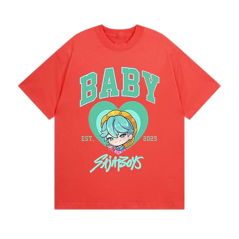 2025 Summer Baby Saja Boys K-pop Demon Hunters Graphic Men Fashion Cozy 100% Pure Cotton Printed T-shirt  Harajuku Tops