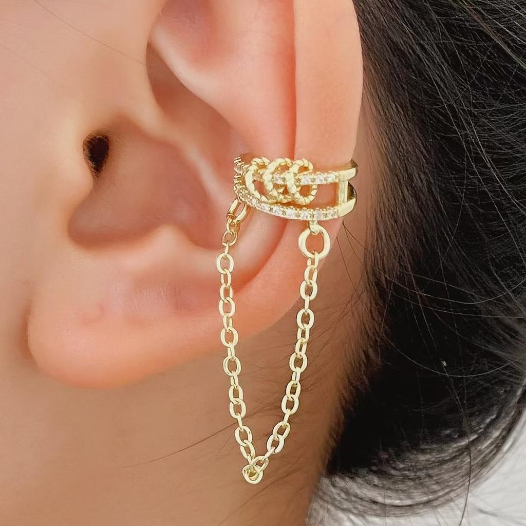 Micro-inlaid Zircon Multi-circle Smart Without Ear Piercings, Ear Bone Clip, Hipster Ear Clip Jewelry, 2026 Simple 2025 Earrings Jewelry