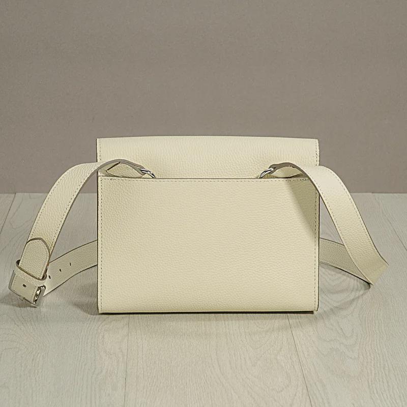 Korean Style Genuine Leather Crossbody/Clutch Bag - Large Capacity, Cowhide, Dual-Purpose