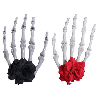 Flower Ghost Claw Hair Clip Cloth Halloween Headwear Skeleton Hand Rose Hairpin Festival Toys
