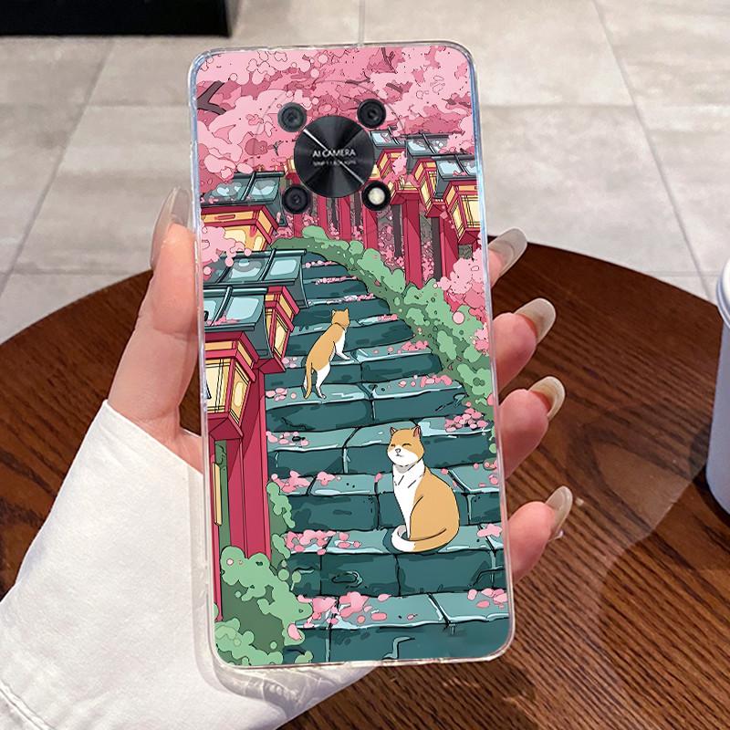 Casing For Huawei Nova Y90 NovaY90 CTR-LX2 CTR-LX1 CTR-LX3 Case Aesthetic Cute Cat Cartoon Transparent Soft Silicone Back Cover