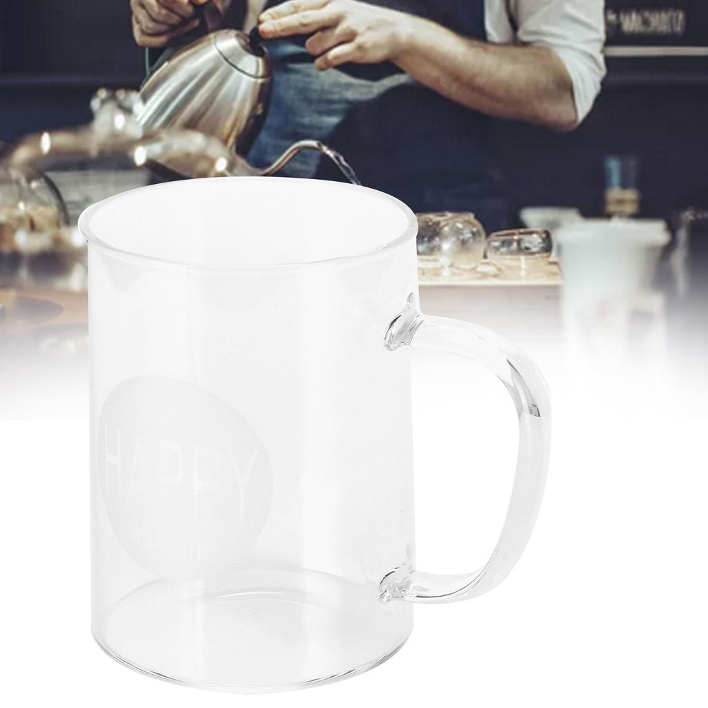 350ml Coffee Cup Transparent High Borosilicate Glass Mug with Handle for Milk Tea Beverage