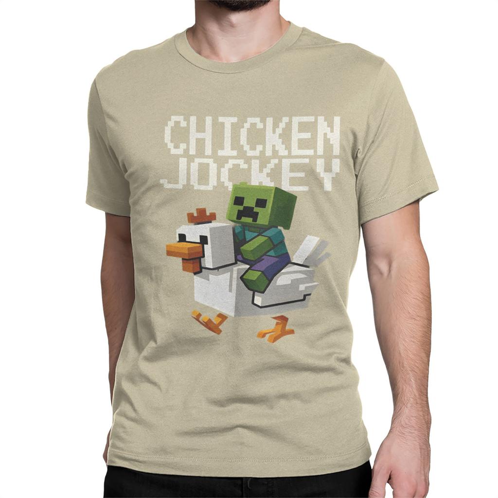 Chicken Jockey Zombie Men Women's T Shirts Game Novelty Tee Shirt Short Sleeve Crew Neck T-Shirt Pure Cotton Gift Idea Clothing