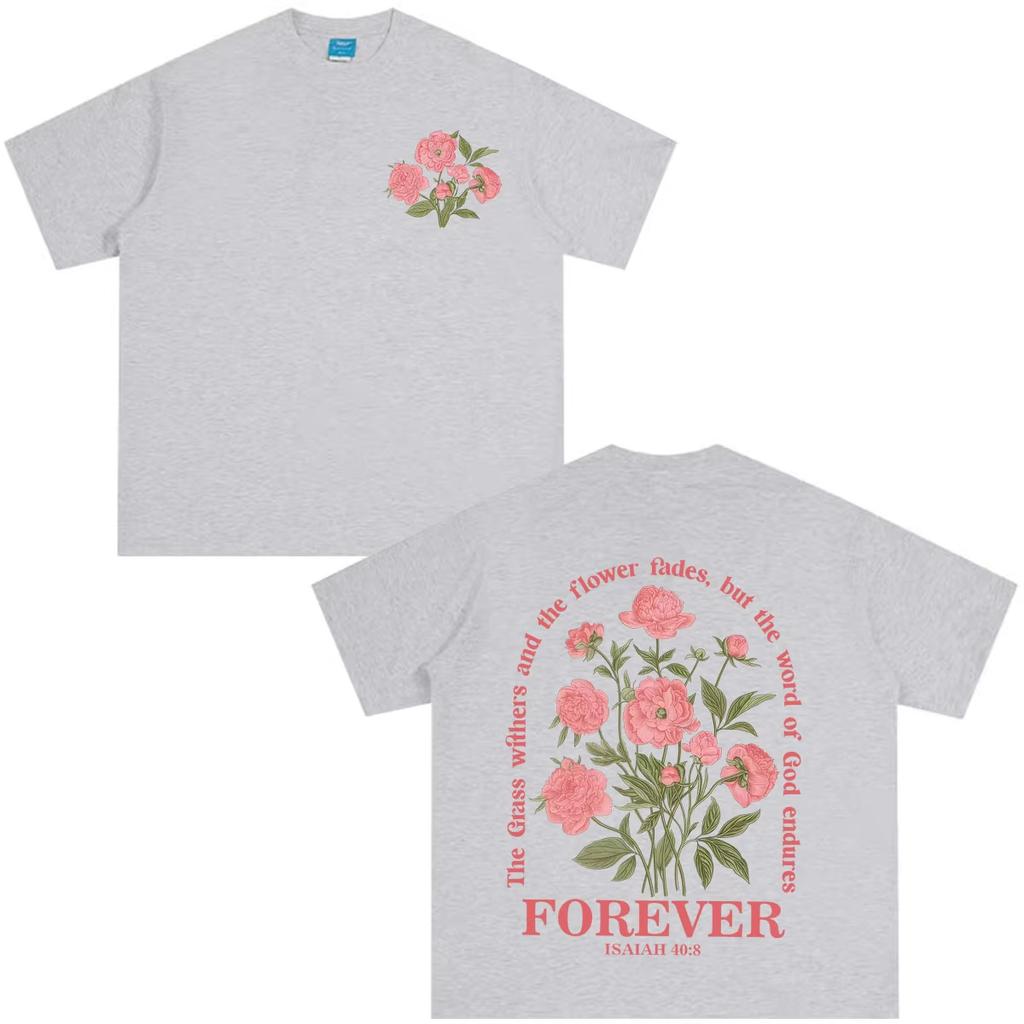 Summer Hot Sale Christian Bible Verse Jesus Vintage Floral Graphics Tees Unisex Unisex Fashion Trendy Tee Loose Cozy And Versatile