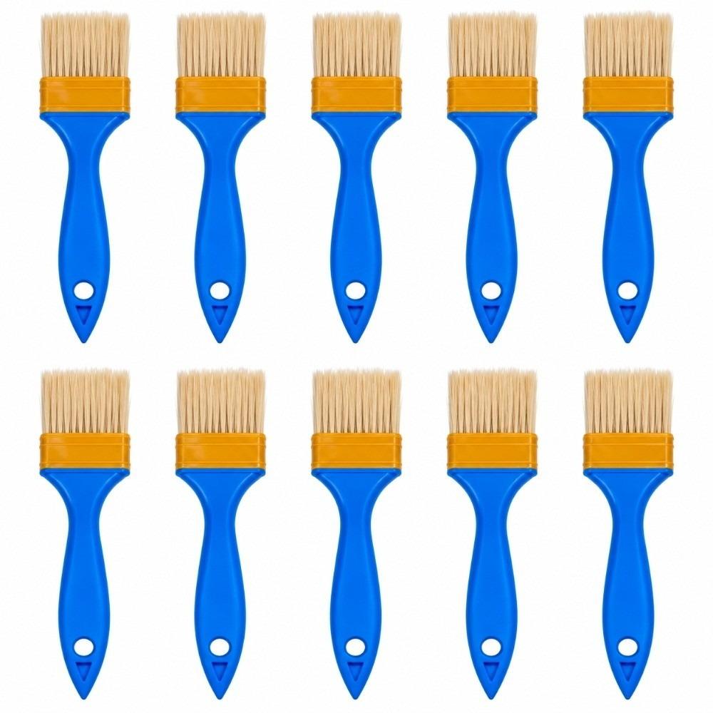10pcs Nylon Bristle Flat Brush Set High Elasticity Chip Brush Flat Paint Brush Dust Cleaning