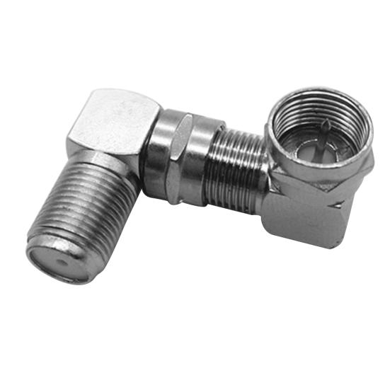 F Type Right Angle Male to Female TV Plug Coaxial Coax Cable Adaptor Connector