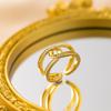 Exquisite super flash zircon ring for girls, light luxury, high-end sense opening adjustable ring, simple real gold electroplating