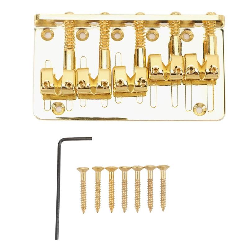5 String Bass Bridge L-Shape Tailpiece for Electric Bass Guitar Replacement Parts Stable Tuning Durable Easy Install