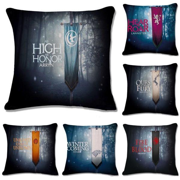 Game Of Thrones Inspired Decorative Throw Pillow Cover Featuring Unique Family Crests For Stylish Living Room Decor