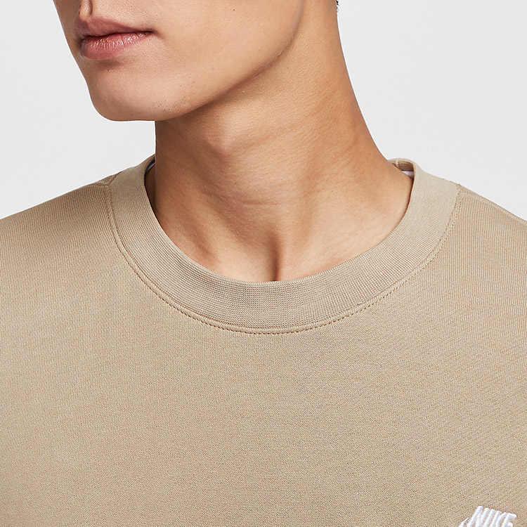 Nike Club Oversize Logo Pattern Crewneck Pullover Sweatshirt Men sweatshirt Khaki HJ1820-247