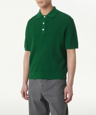 Crocheted Knitted Polo Shirt [Irish Green]