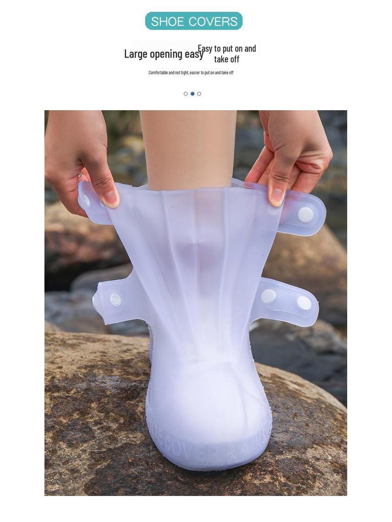 Unisex Waterproof Non-Slip Silicone Rain Shoe Covers: Thick, Wear-Resistant, Lightweight for Outdoor Use
