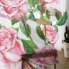 Pink Rose Flowers Tulle Curtains for Living Room Bedroom Window Sheer Curtains Kitchen Balcony Voile Curtains