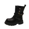 Maillard Brown Boots Platform Black Short Boots Women's 2025 New Autumn Retro Women's Shoes British Martin Boots