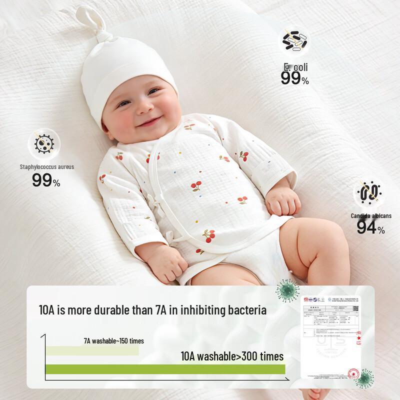 Newborn Baby Pure Cotton Half Bodysuit Top - 2-Piece Summer Set