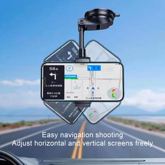 Magnetic Phone Holder for Car 360-degree Adjustable Suction Cup Car Mount Vacuum Phone Stand for Windshield Dashboard