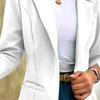 Women Fall Spring Coat Solid Color Lapel Long Sleeve Sraight Open Stitch Patch