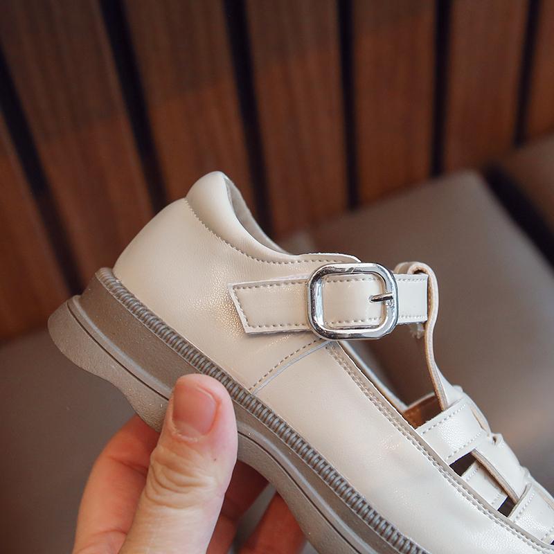 Girls' Baotou Sandals Summer New Children's Shoes Roman Shoes with Hollow Leather Shoes for Adults and Girls
