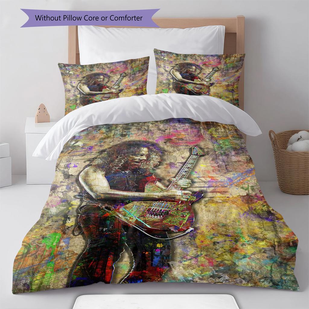 Art of Singer Pattern Bedding Quilt Set Quilt Cover Pillowcase Home Decoration Gift (1 * Duvet Cover + 2 * Pillowcase, Without Core)