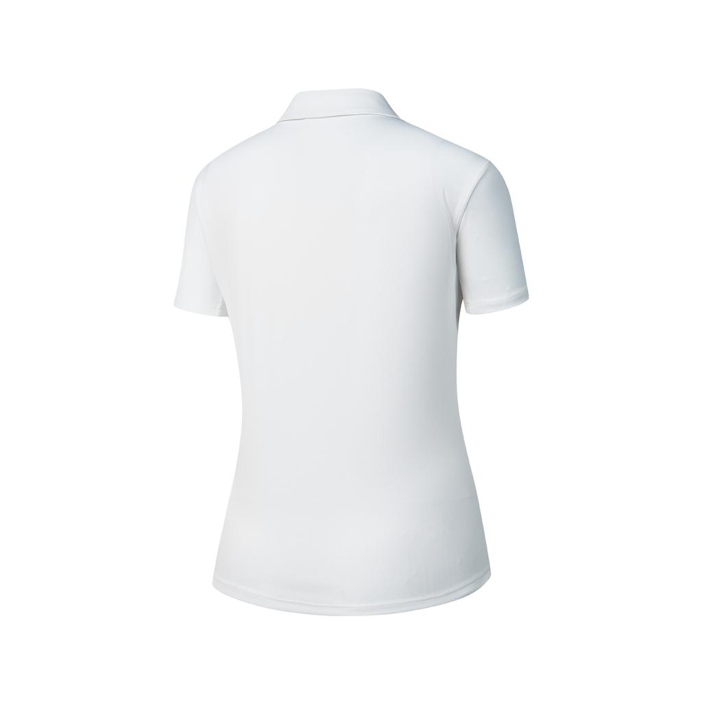 Saucony Solid Color Fashion Versatile Short Sleeve Polo Shirt Women tops Pure-White SA1259SP02L-WT023