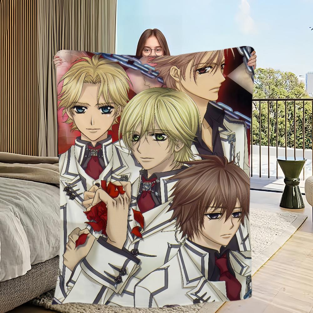 manga classic anime cool art v-Vampire Knight Flannel warm soft plush blanket for sofa living room office bedroom travel gift
