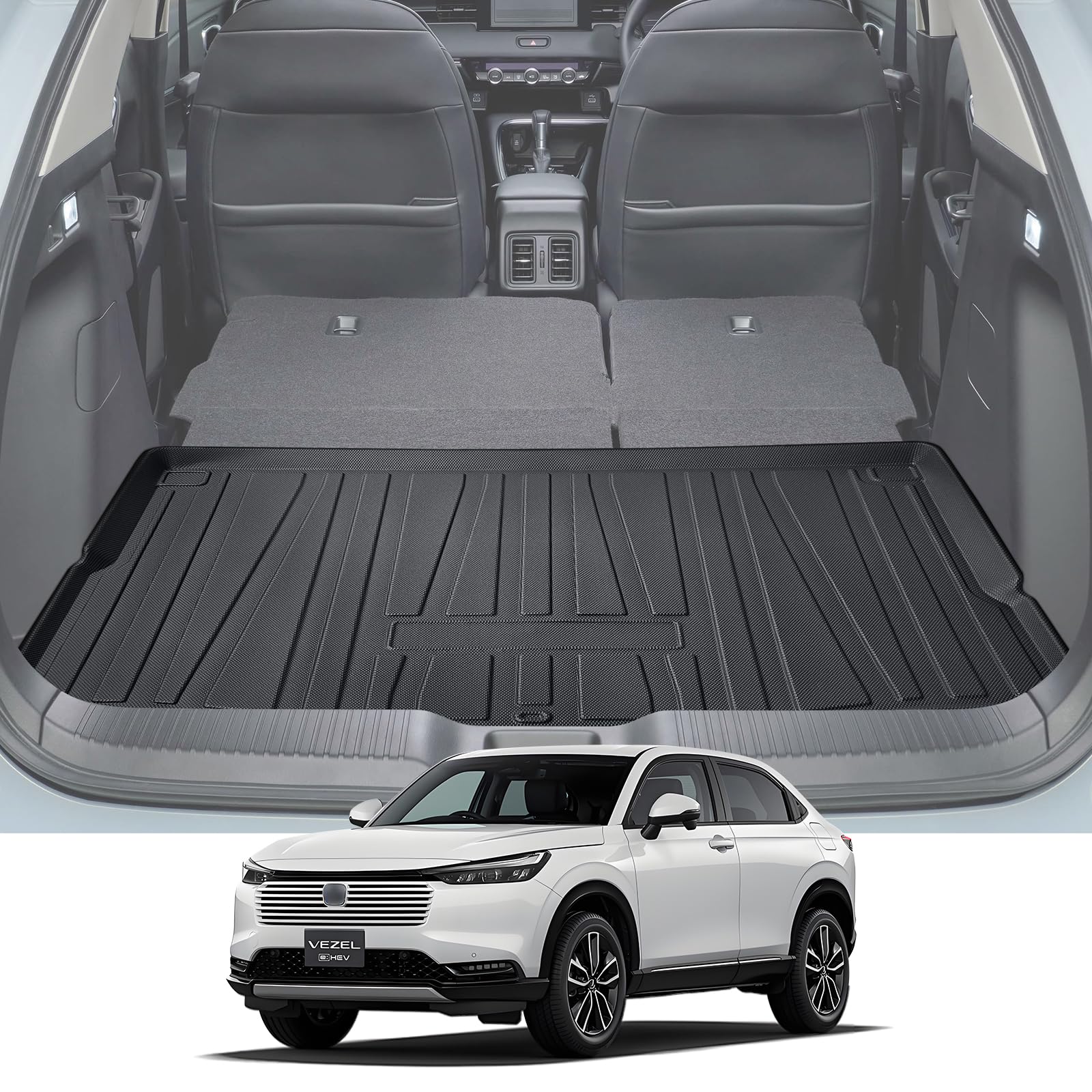 

LANGBEAN Honda Vezel 2-го поколения RV Коврик для багажника VEZEL R 3D Водонепроницаемый коврик TPE Коврик Легко установить Водонепроницаемый Vezel Интерьерные детали на заказ eHEV