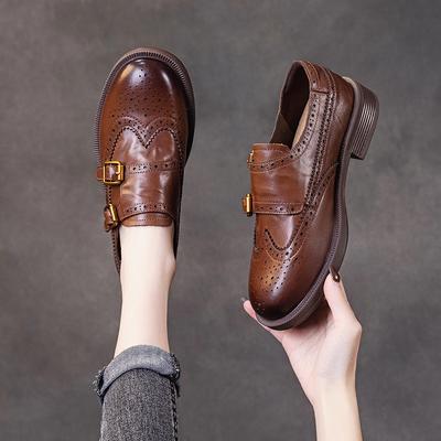 First Layer Cowhide Loafers Women's 2025 Spring and Autumn New Flat Bottom Soft Sole Soft Surface One Pedal Women's Small Leather Shoes Women