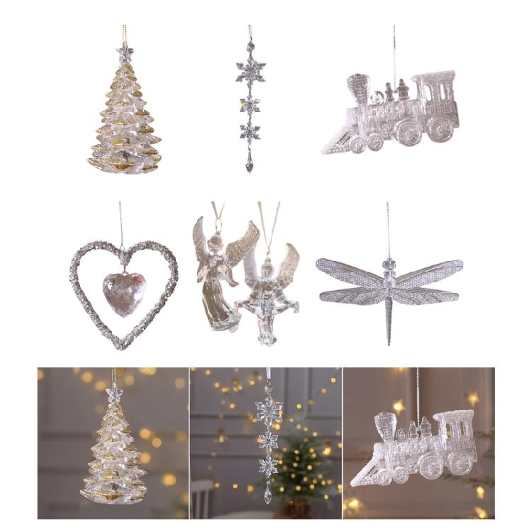 Beautiful Acrylic Christmas Ornament Delicate Crystal Accessory Christmas Hanging Ornament For Stylish Celebration