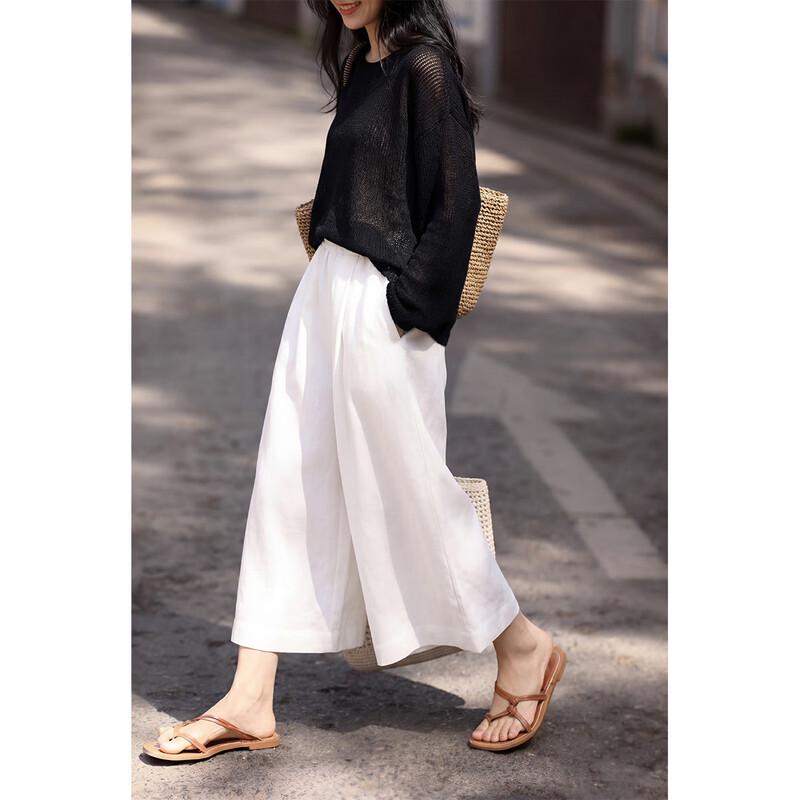 

ITISF4 Retro High-Waist Straight Wide-Leg Pants S
