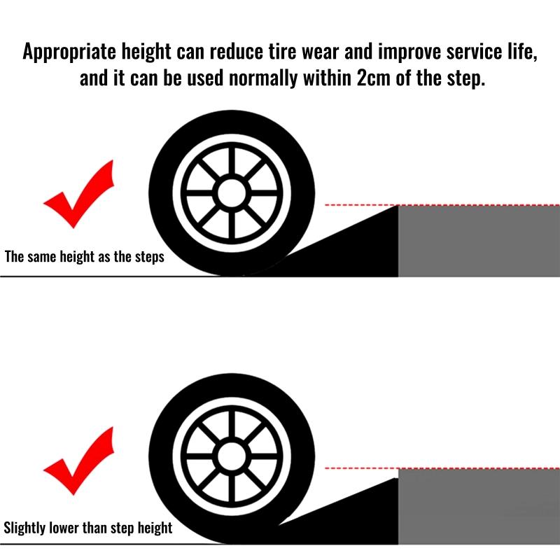 Plastic Curbs Slope Heavy Rubber Curbs Slope Automotive Car Slope for Driveway Sidewalks Step Wheelchair Strollers
