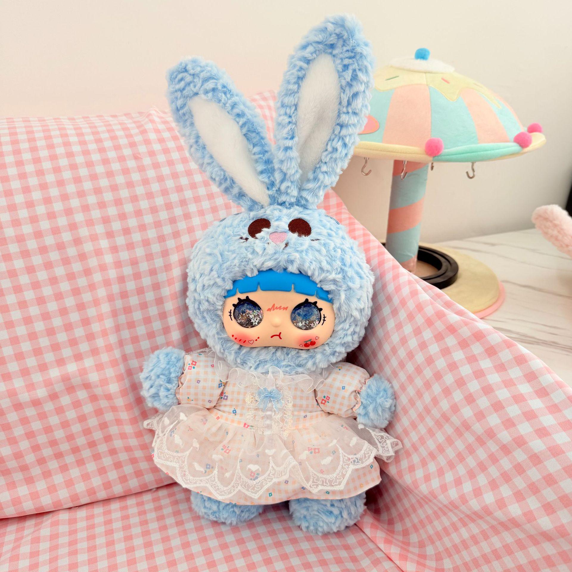 Adorable Rabbit Plush Backpack Cartoon Doll - Perfect Children s Gift for Best Friend s Birthday 49 cm синий