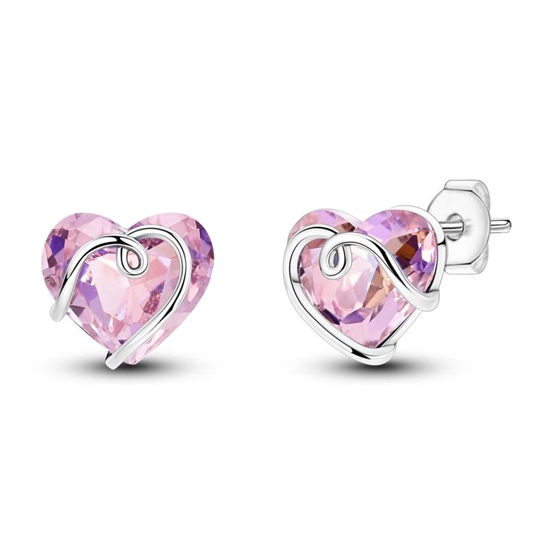 925 Silver Purple Butterfly Zircon Exquisite Earrings Suitable For Girls' Charming Jewelry Gifts
