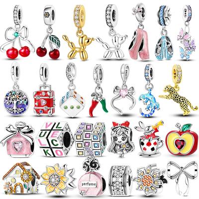 Charms Copper Love Cube Perfume Pendant Bead Fit Original Necklace Bracelet Bangle Fine Jewelry Women Diy