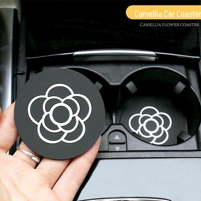 Car Cartoon Anti-Slip Camellia Coaster Mat - Cute Interior Decoration