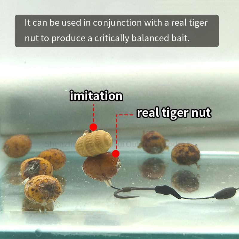 10pcs Carp Fishing Bait Imitation Tiger Nut Slow Sinking Pop Up Boilie For Carp Rig Chod Zig Rig Terminal Tackle Accessories