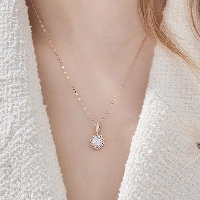 ELLE Jewelry 14K Ожерелье Цветок-снежинка EL14NN020