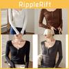 T Shirt Women Long Sleeve Slim Fit Pure Cotton Ribbed Fabric For Autumn Winter Style