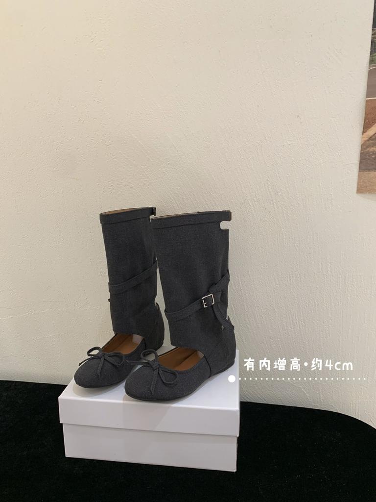 2025 neue Maillard-Stiefel Sommer neues Design eckige Spitze Schleife hohl innen Höhenerhöhung 4CM coole Stiefel