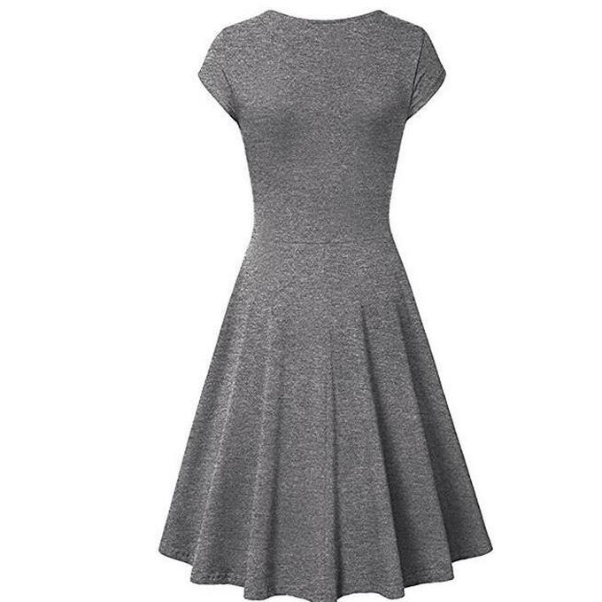 〓COOlCCI〓Women Summer V Neck Ruffle Sleeve Casual Midi Dress Lrregular Hem T-Shirts Dress with Belt Knee Length Mini Dress 〓COOlCCI〓Women Summer V Neck Ruffle Sleeve Casual Midi Dress Lrregular Hem T-Shirts Dress with Belt Knee Length Mini Dress