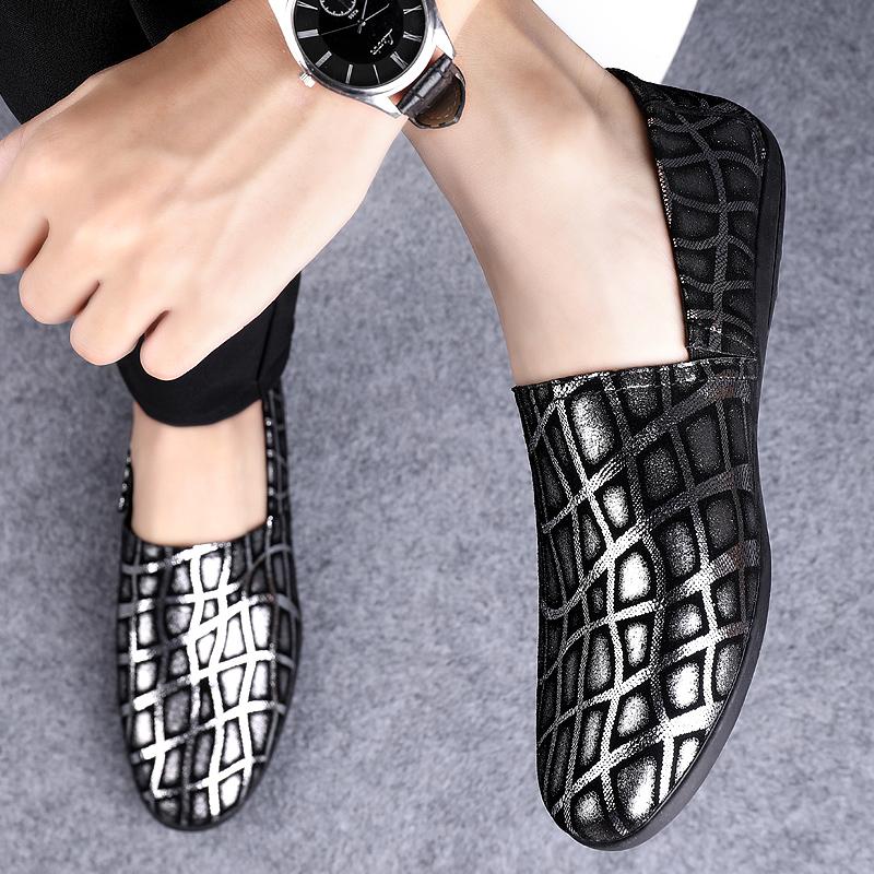 Daily Leather Loafers for Men with Flat Soft Soles Simple Comfortable Breathable Non Slip Casual Driving Trends Men Shoes