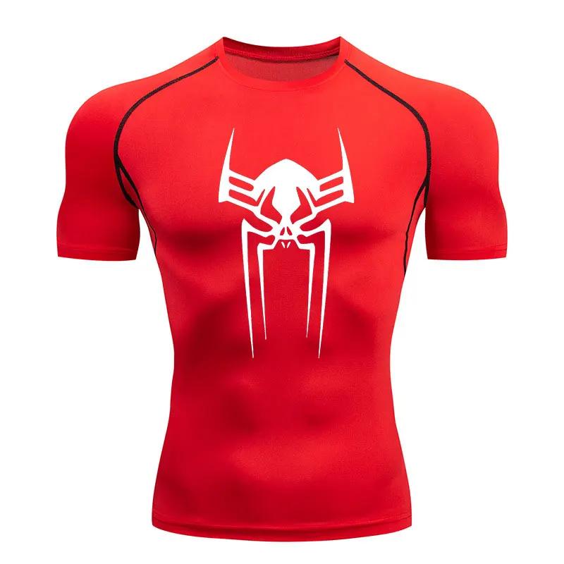 Fitness Man T-shirt Compression Men Four Seasons Vacation Casual Adult  Short Sleeve Spider  Fashion Print  Multi-color Trend