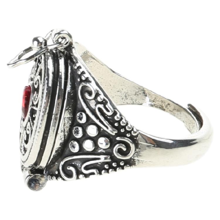 Cultural Gawu Box Ring with Inner Chamber Adjustable Open Finger Ring Unisex Accessory for Parties and Daily Wear