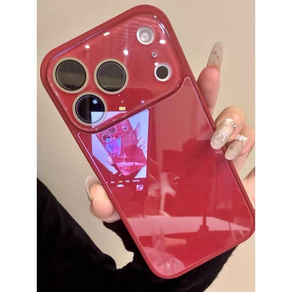 Luxury Glossy Glass Phone Cases For IPhone 17 12 13 14 15 16 11 Pro Max SHockproof Protective Eletroplated Edge Cover Funda