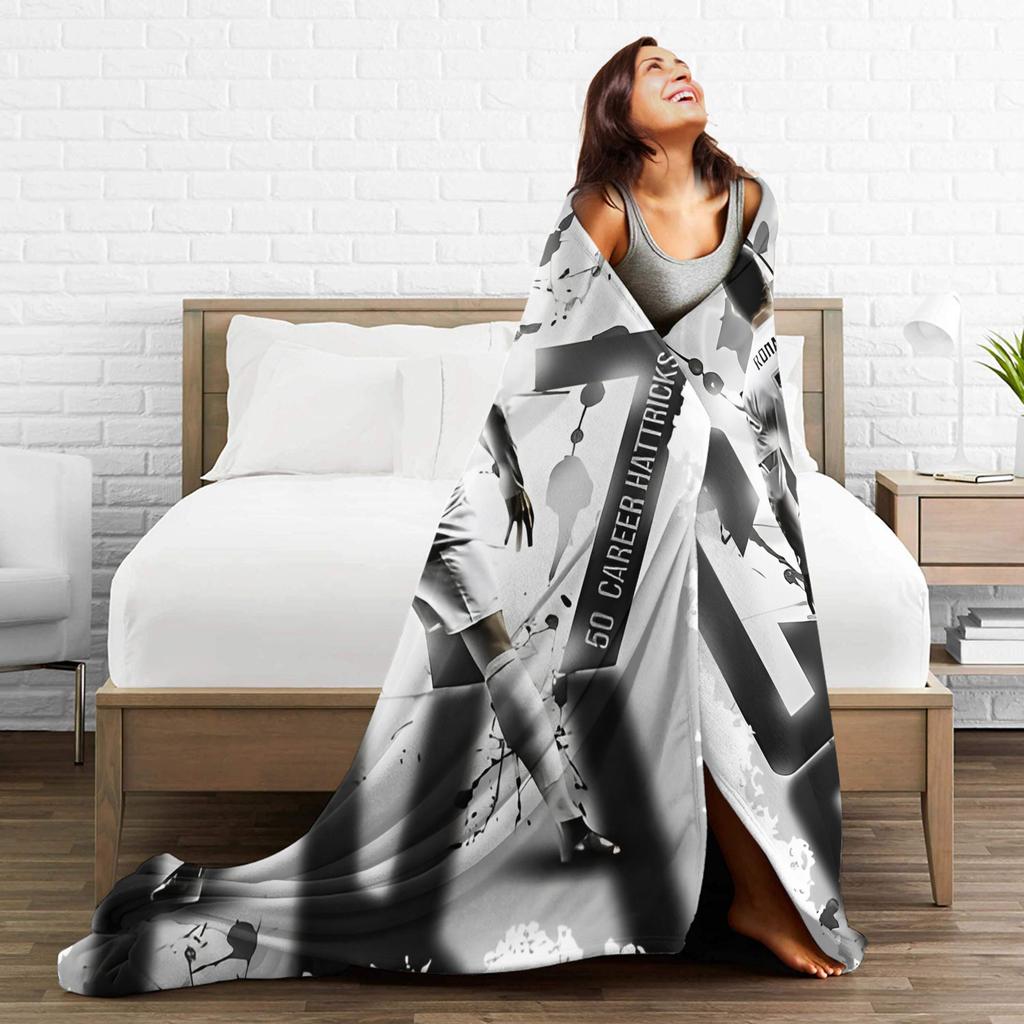 CR7 Voetbal Gebreide Dekens Flanellen Plaid Deken Slaapkamer Sofa Decoratie Lichtgewicht Bedsprei,
