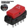 Warning Flasher Switch, Warning Hazard Light Emergency Flasher Switch 1248200110 Red Replacement for W124 W201 W202