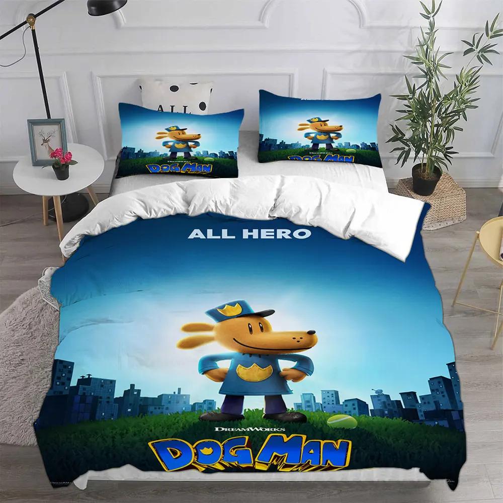 Dog Man () Bedding Sets Quilt Bed Cover Comforter Duvet Cover Pillow Case 2-3 Pieces Sets Teenagers Children'S Gifts