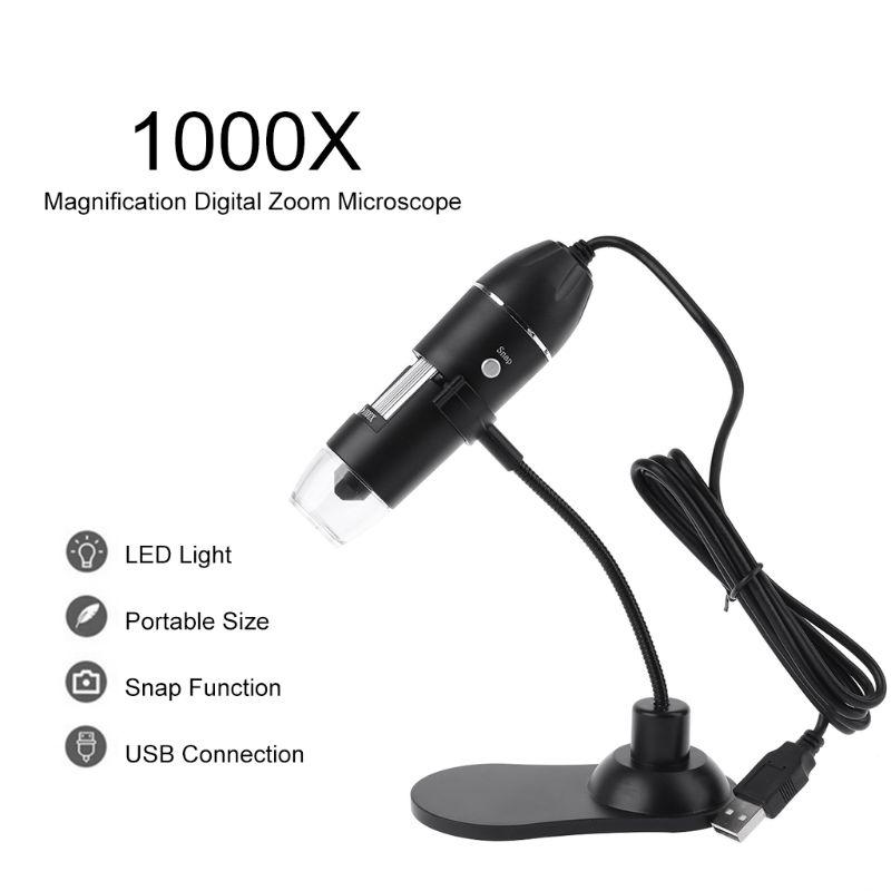 Digital Microscope Handheld USB for HD Inspection Camera 0-1000x Magnification with Adjustable Stand for Windows