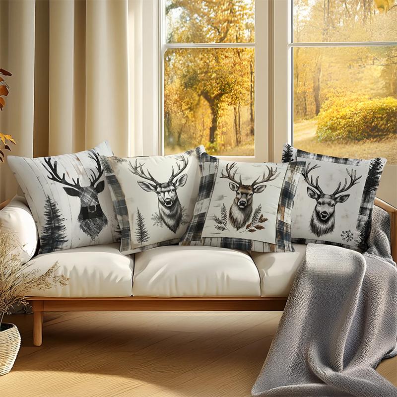 Decorazioni per la Casa Teste di Cervo & Fantasia Foresta Copricuscini Fantasia Copricuscino Adatto per Divano Camera da Letto Auto