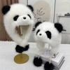 Parent-child Autumn and Winter Cute Plush Panda Hat Thick Warm Large Head Circumference Imitation Fox Fur Pullover Hat Earmuffs Hat